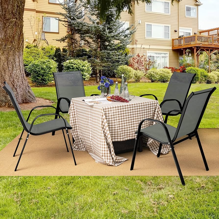 Mesh Outdoor Chairs Amopatio Patio Chairs Set Of 4, Outdoor