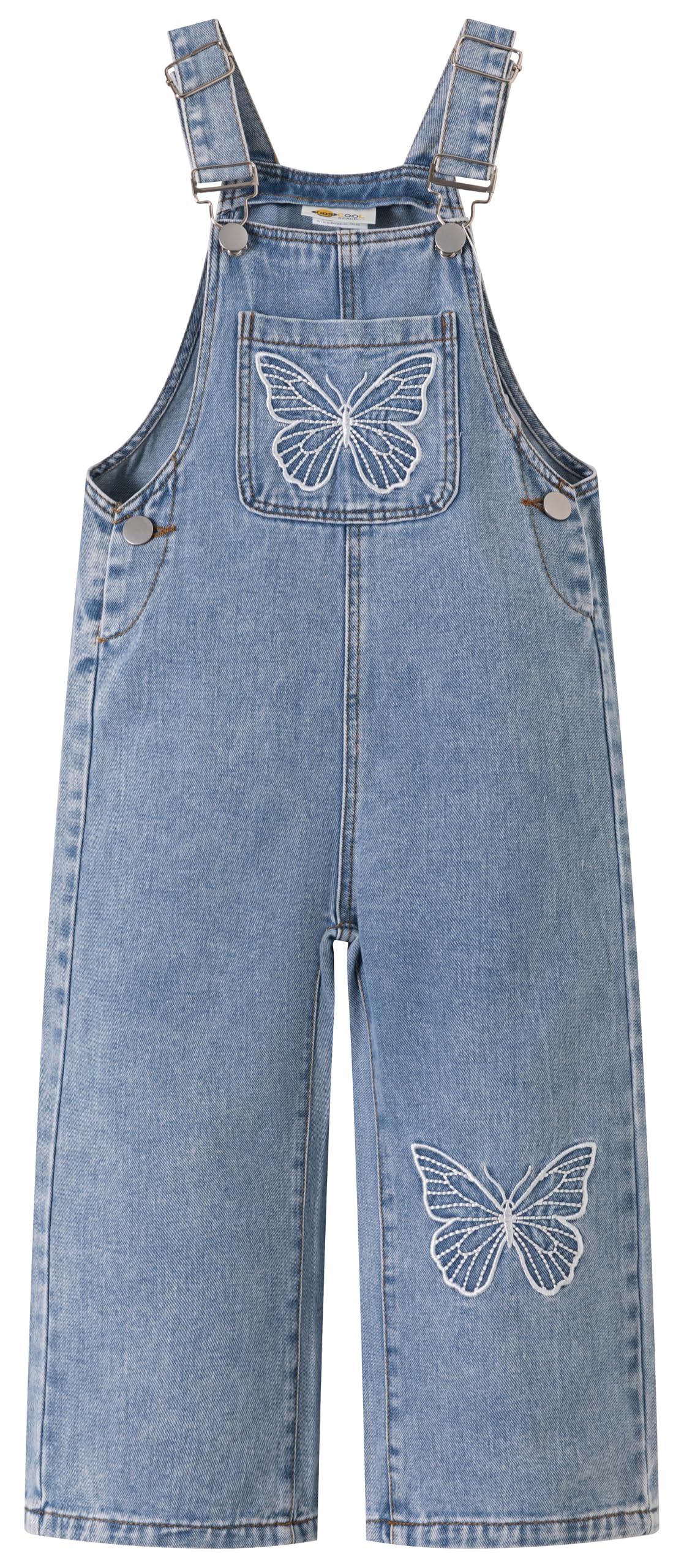 KIDSCOOL Niña Mariposa Mono Vaquero 2-7T Peto Jeans Infantil