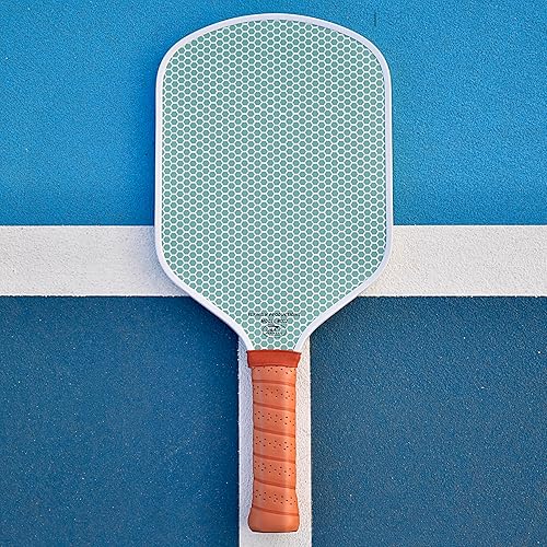 Miniatura 9 de Flying H - Pala de pickleball  Aprobado por USAPA  Superficie de fibra de carbono  Núcleo de panal  Diseño clásico  Agarre cómodo  Cubierta de