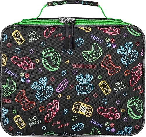 Miniatura 7 de Lonchera para niños, bonita bolsa de almuerzo aislada para niños, lonchera escolar impermeable, regalo para adolescentes y adultos, bolsa de Verde