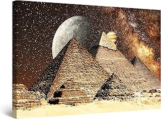 Startonight Quadro su Tela Fantasia Egiziana sulle Piramidi - Quadri Moderni Astratti - Stampe Camere da Letto 60 x 90 cm