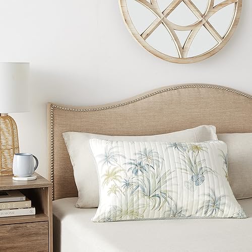 Miniatura 10 de Tommy Bahama - Funda estándar, ropa de cama de algodón con cierre de sobre, prelavada para mayor suavidad (Serenity Palm Blue, 21 x 27 pulgadas)