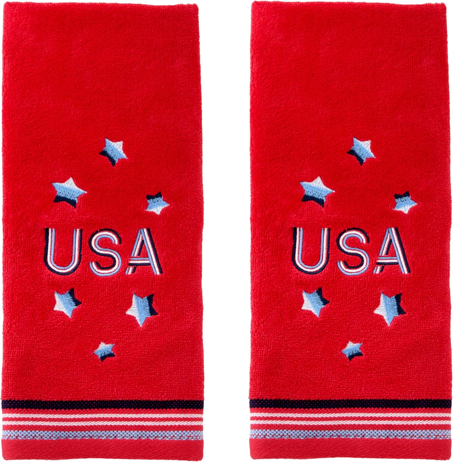 SKL Home by Saturday Knight Ltd. Usa Banner hand towel, (2-Pack), Red