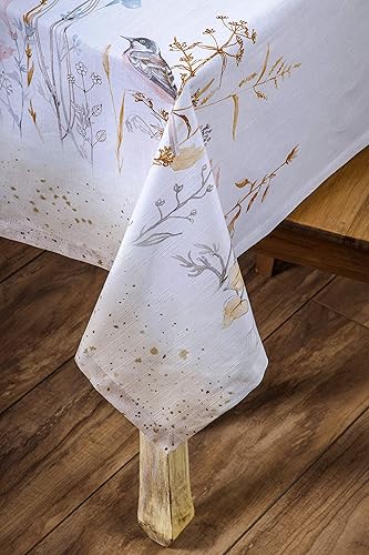 Miniatura 8 de Maison d' Hermine - Mantel 100% algodón para mesa cuadrada de 54 x 54 pulgadas, reutilizable, decorativo para comedor, casa de campo, hogar, fiesta,