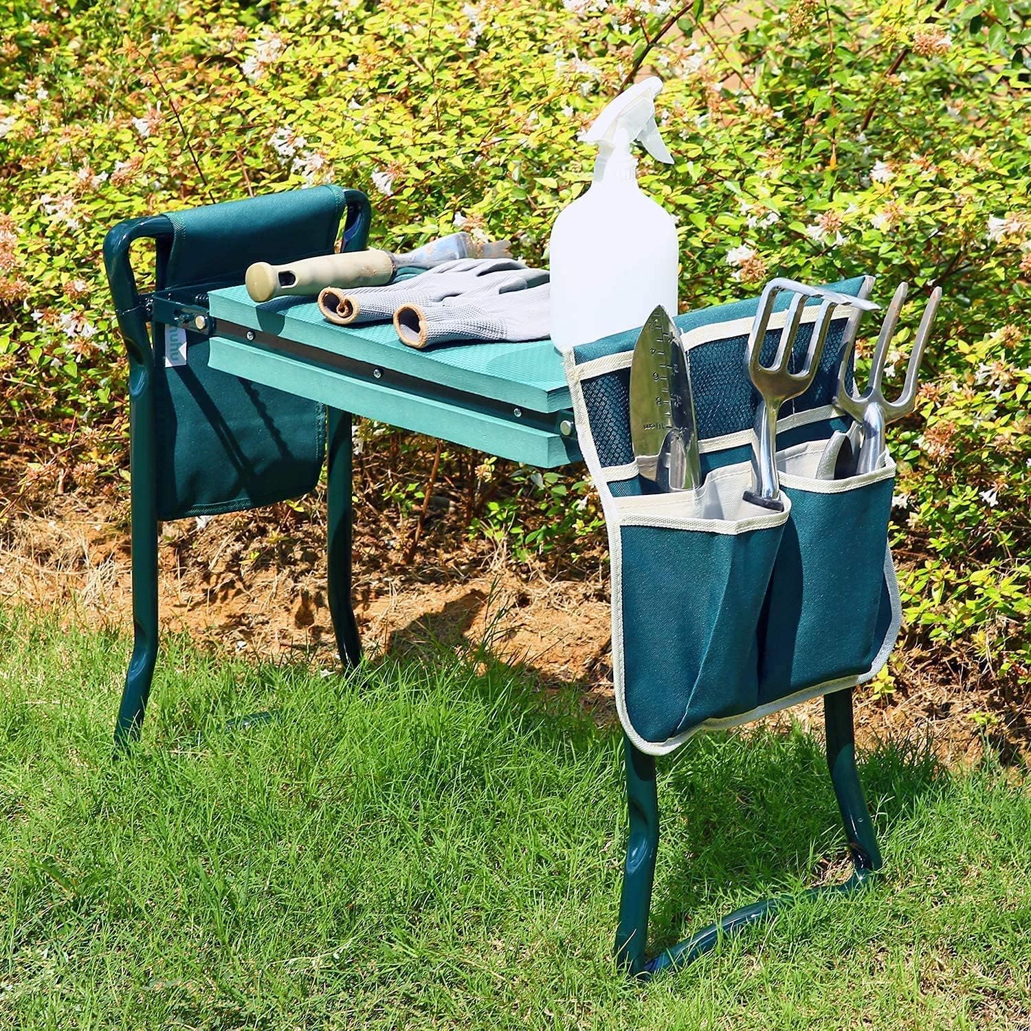 H&GT Garden Kneeler and Seat, Foldable Garden Stool Heavy Duty Gardening Bench for Kneeling and Sitting to Prevent Knee & Back Pain, Great Gift For Gardeners, Grandparents, Mom & Dad : Patio, Lawn & Garden