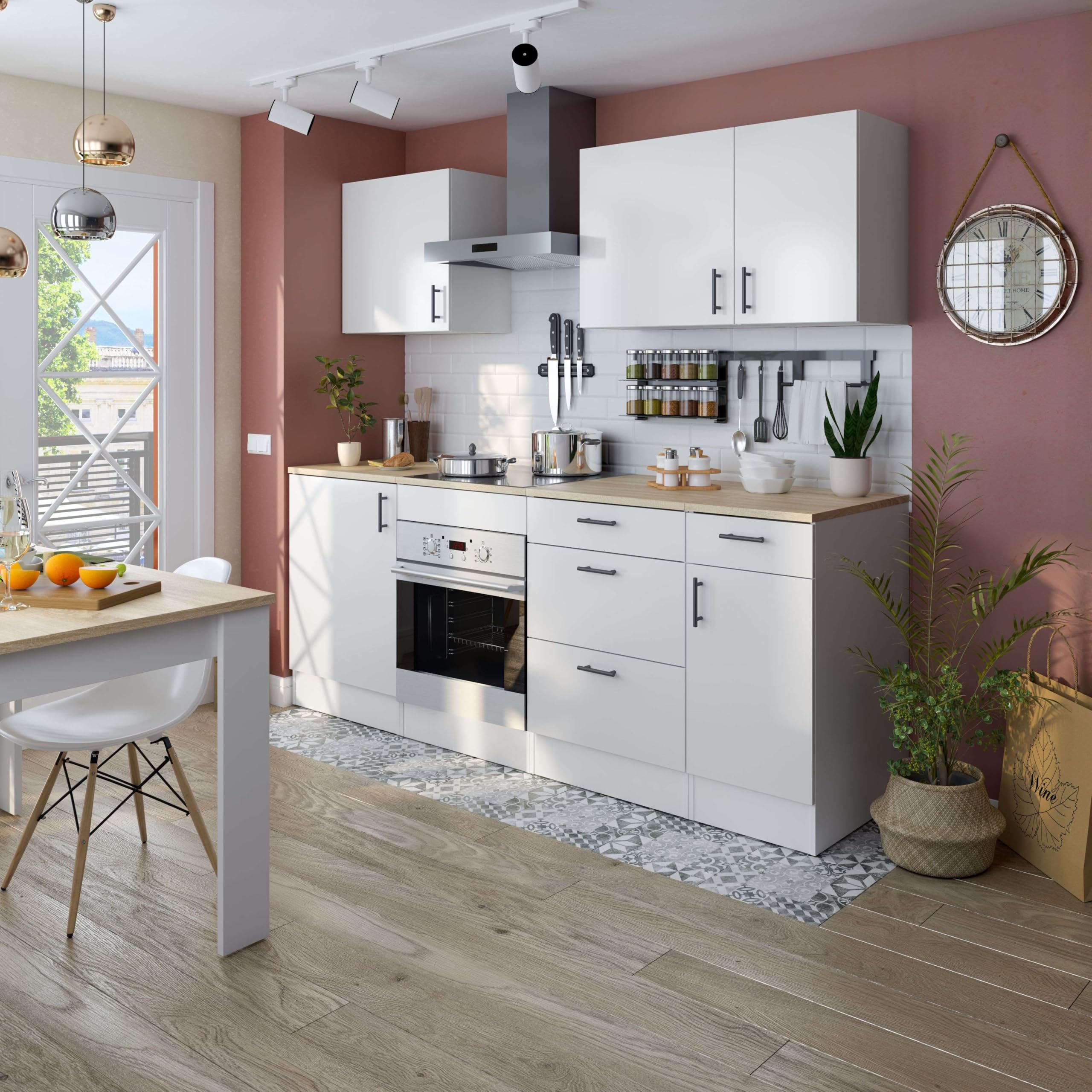 Miroytengo Módulo Alto de Cocina para Colgar 40 cm Mueble Alto Cocina Moderna Kira en Blanco Brillo 40x59x34 cm