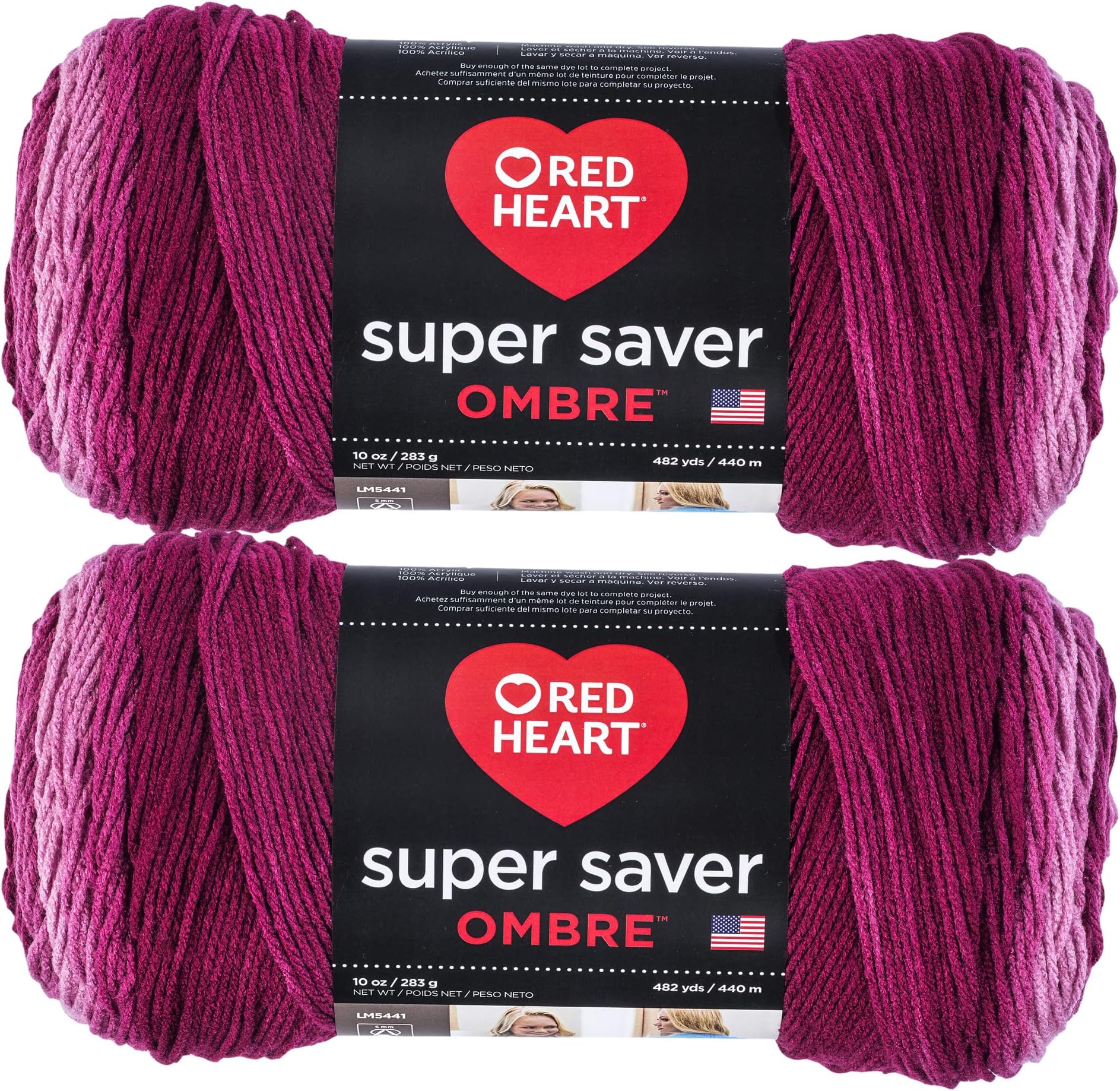 Super Saver Jumbo Anemone Ombre Yarn - 2 Pack of 283g/10oz - Acrylic - 4 Medium (Worsted) - 482 Yards - Knitting/Crochet