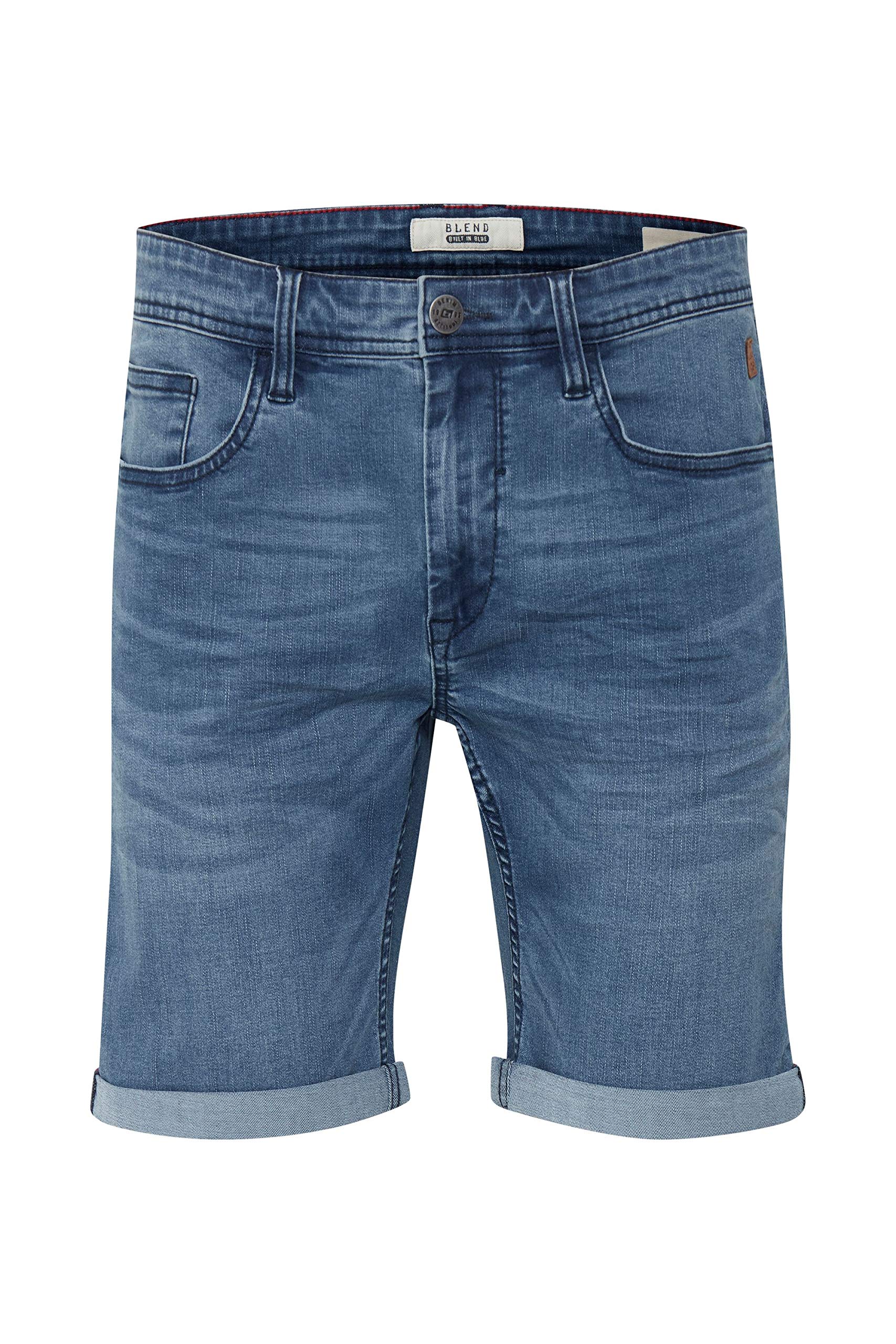 BLEND Bendigo Pantaloncini di Jeans Shorts Bermuda da Uomo Elasticizzato Slim