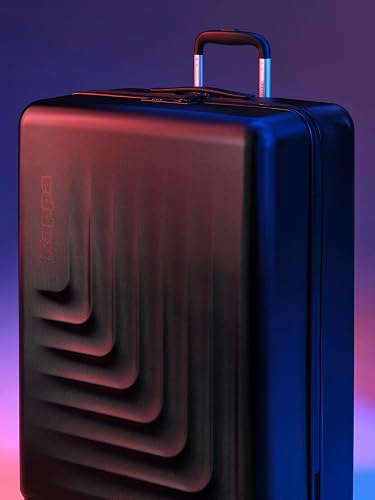 Kappa Large Trolley Suitcase - Hard Shell, 360° Wheels, TSA Lock, Black Travel Luggage - Spacious Check-in Case - 3