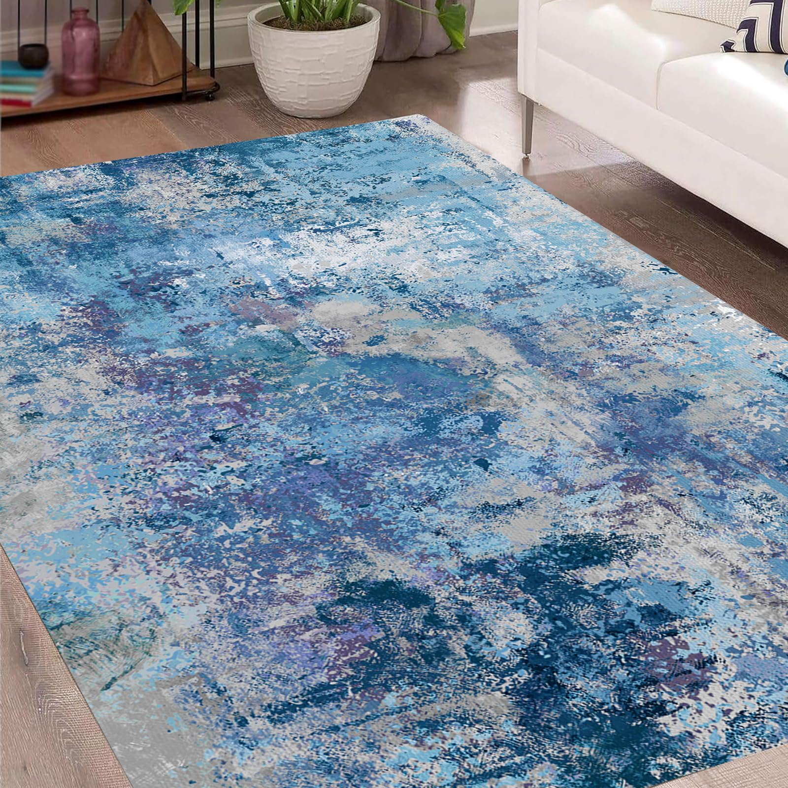 Tapis doux et multicolore rectangulaire pour réveiller la chambre