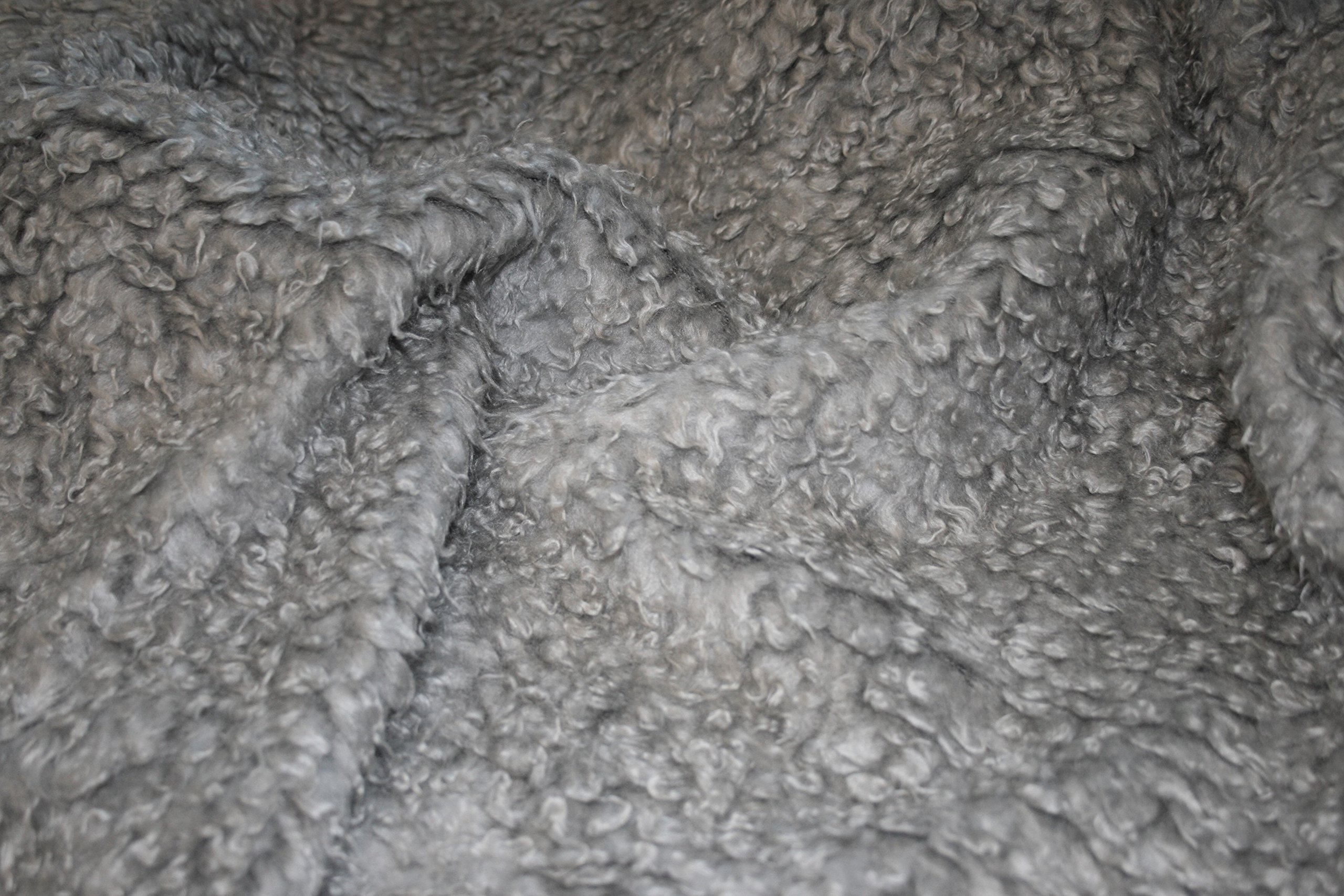 Crs Fur Fabrics Silver Grey Curly Teddy Faux Fur Fabric Material 1Mtr - 150Cm X 100Cm