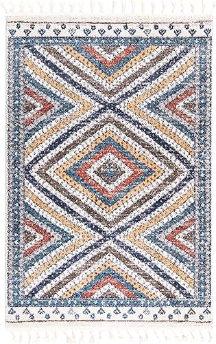 Miniatura 3 de Unique Loom Aramis Collection - Alfombra rectangular de 4 pies 1 pulgada x 6 pies 1 pulgada, color azul y azul claro