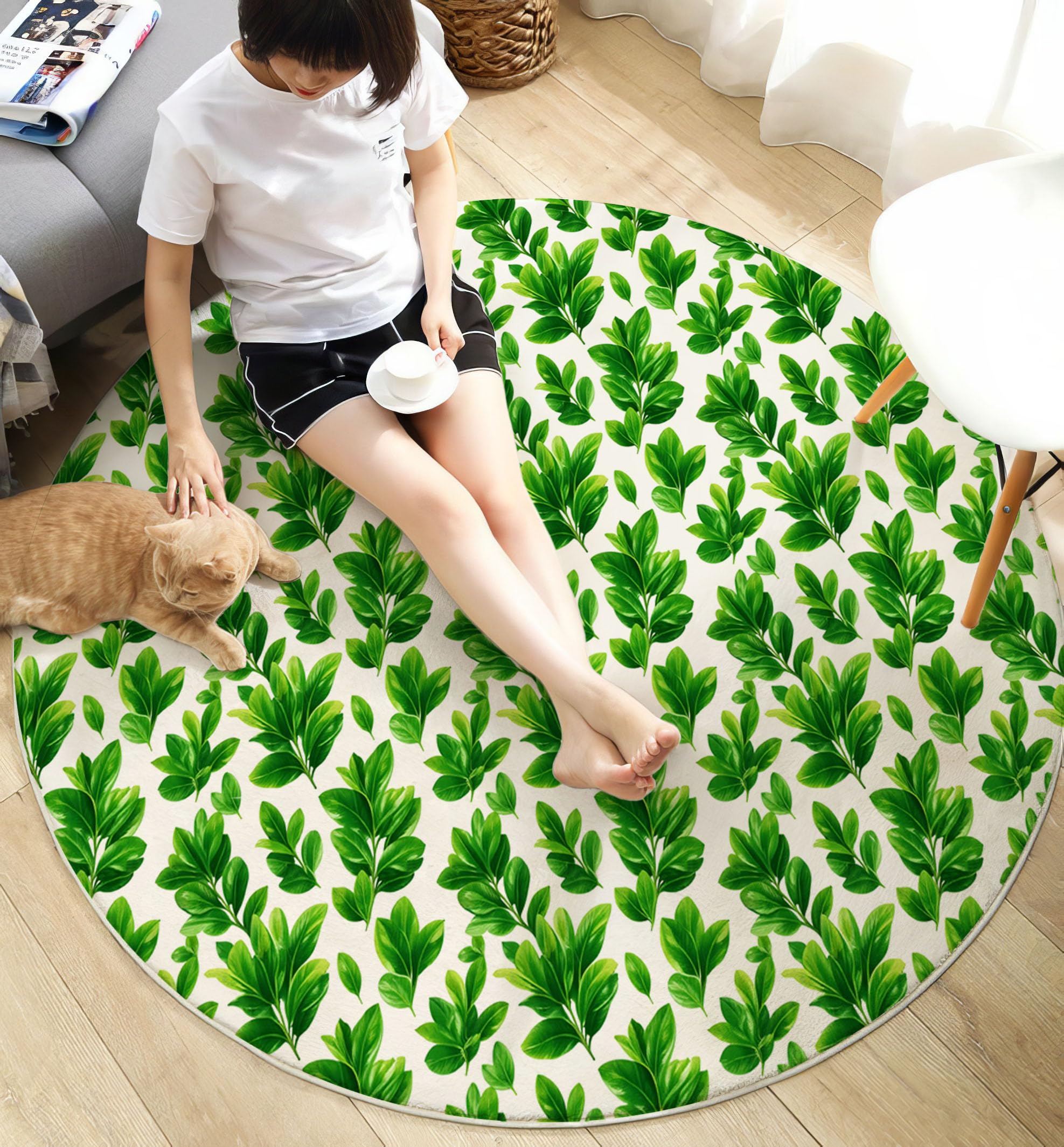 Tapis rond enfants lavable et antidérapant pour chambre