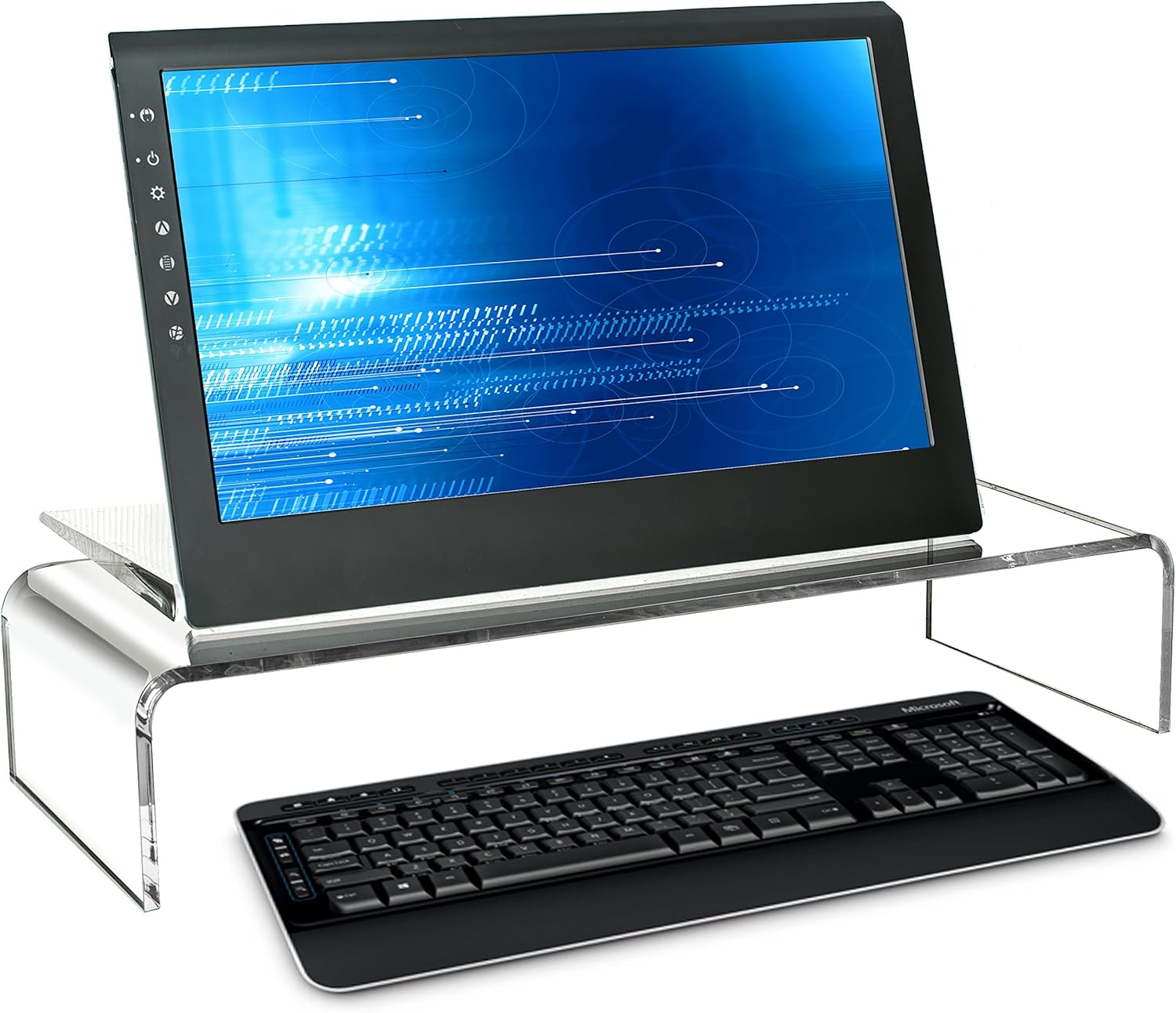 Amazon.com: Deluxe Clear Acrylic Computer Monitor Screen Riser Stand ...