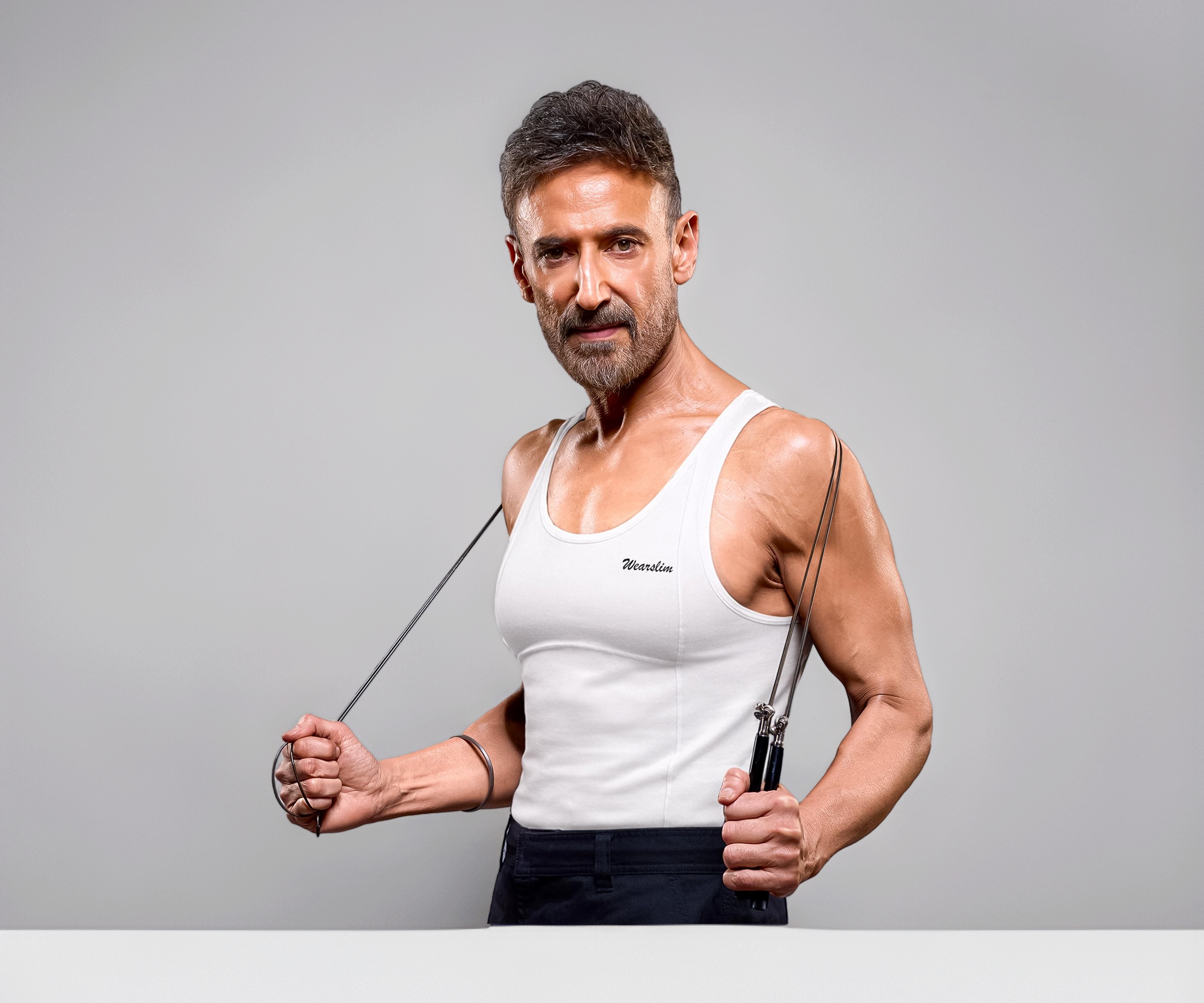 Wearslim Premium Men's Super Combed Cotton Elastene Stretch Fabric Tummy Tucker Vest for Man with Extended Length for Easy Tuck | Gynecomastia Compression Body Shaper Vests for Men