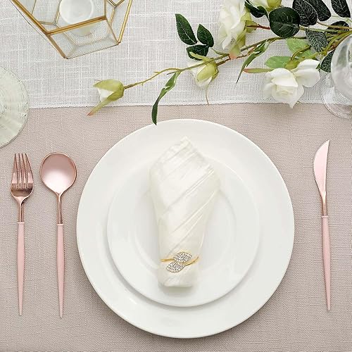 Vista 54 de Efavormart - Juego de cubiertos de plástico resistente de 8 pulgadas, cubiertos de plástico con mango rojo Dorado/Rojo