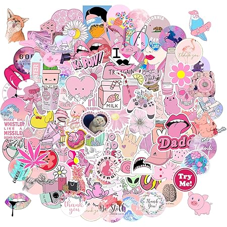 Amazon Com Cute Pink Stickers 150pcs Kawaii Pink Stickers Pack Cute Aesthetic Stickers Preppy Pink Stickers For Water Bottles Laptop Skateboard Vinyl Waterproof Stickers For Teens Girls Adults Electronics