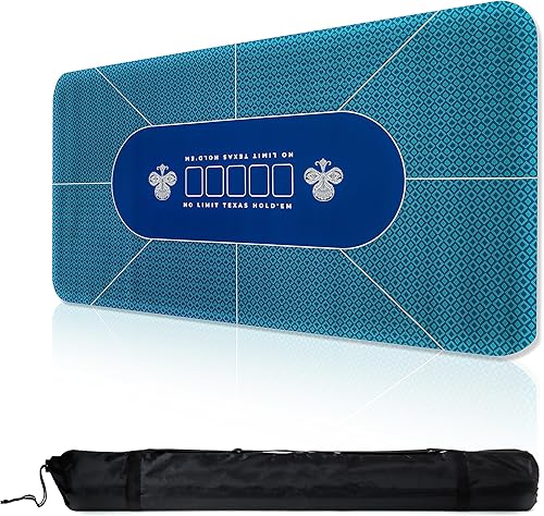Miniatura 2 de Trademark Innovations Texas Holdem Poker Mat Poker - Cubierta de mesa de fieltro plegable con bolsa de mano