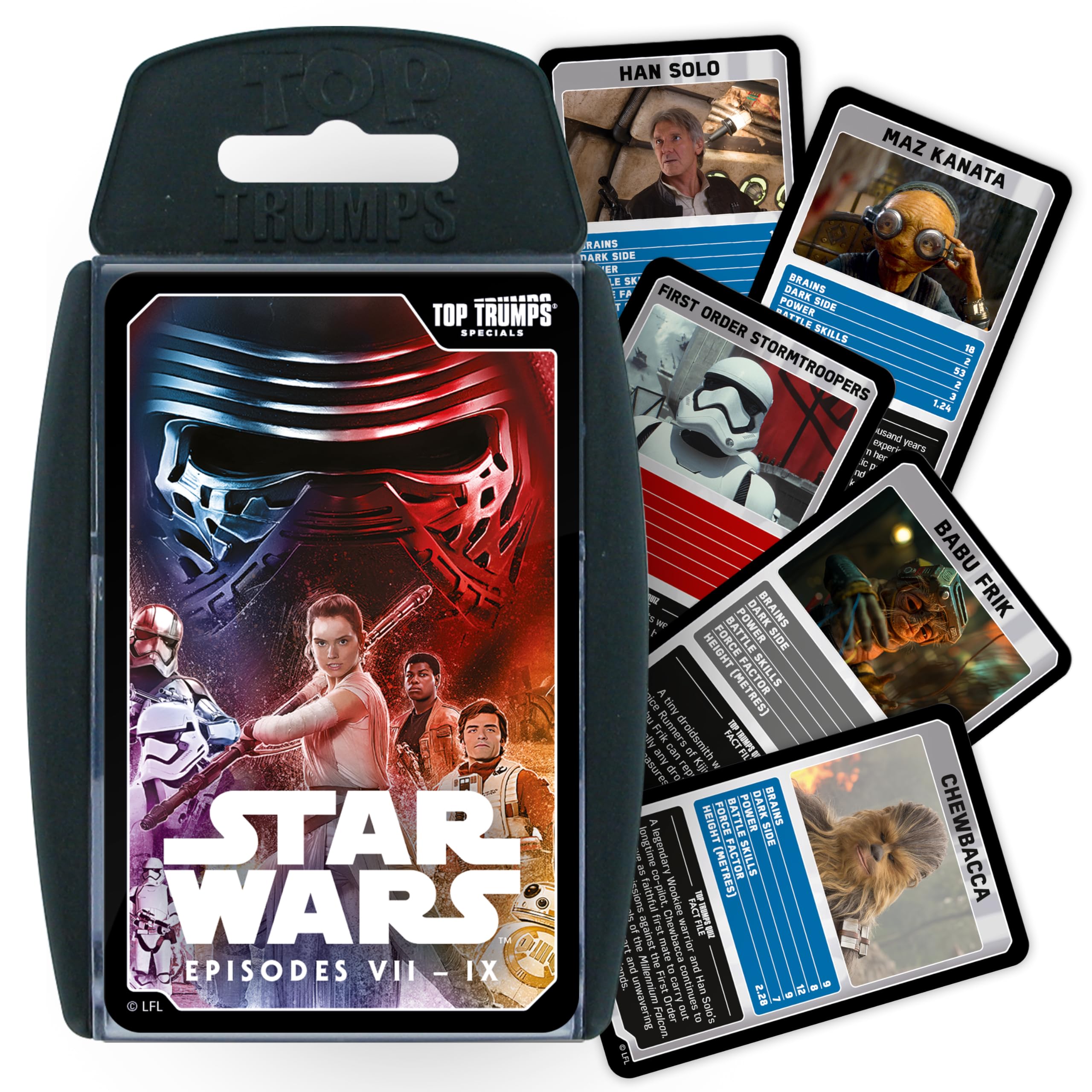 Star Wars Episodes 7-9 Special Card Game, Play with Rey, Han Solo, Chewbacca, Finn, Kylo Ren and General Leia Organa, Educational for 2 plus players makes a great gift for ages 6 plus