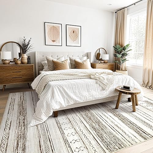 Miniatura 2 de Tortania - Alfombra para sala, suave, grande y lavable de 6 x 9, neutra, bohemia, marroquí y rústica, alfombra para interiores, dormitorio, debajo