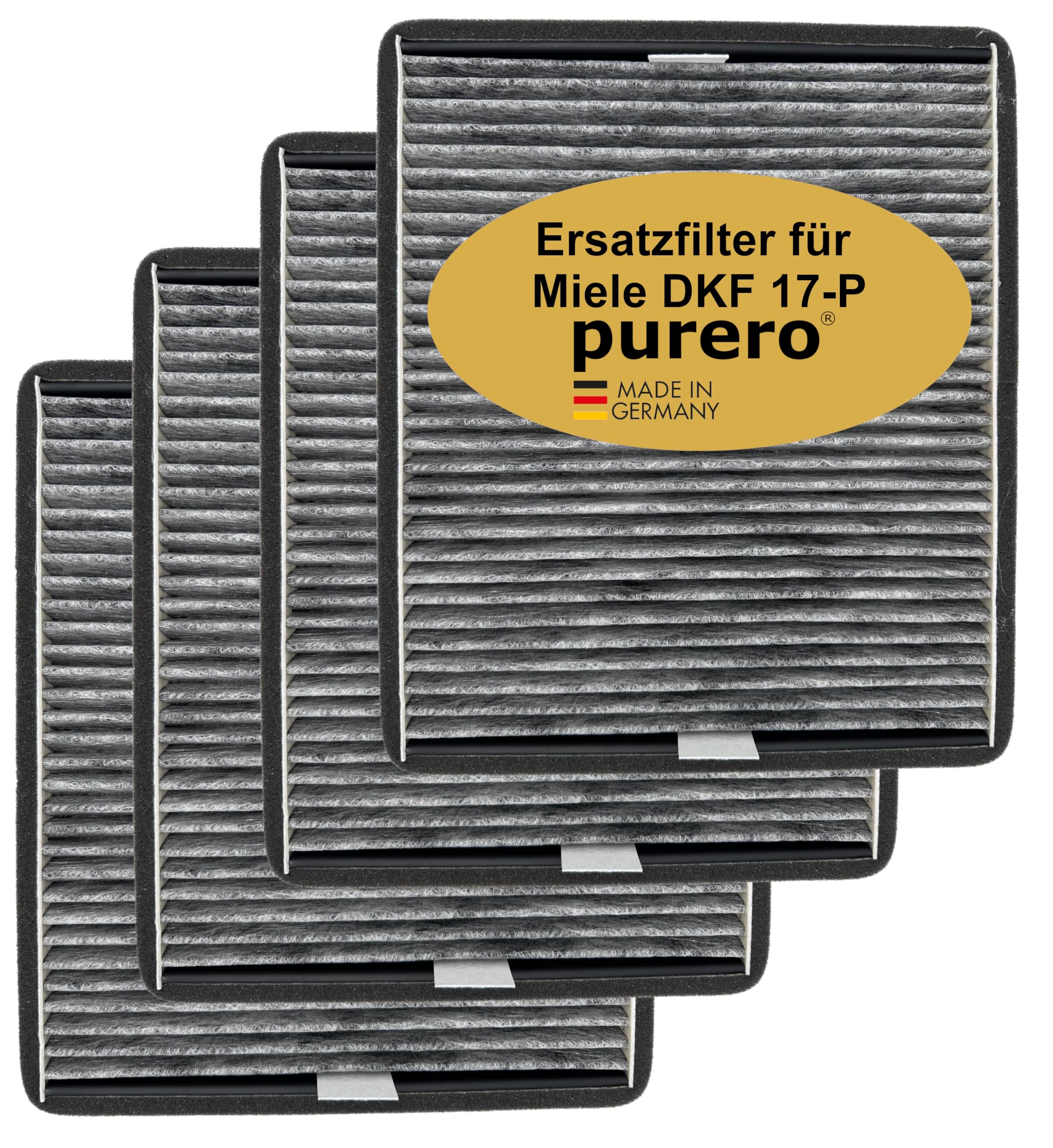 Purero Purero® Activated Carbon Filter - Replacement Filter For Miele Dkf 17-P / 7932330, Successor Model Of Dkf 17-1 - Optimal Odour Separation - Made In Germany