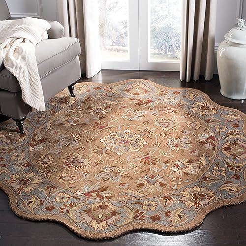 Miniatura 5 de SAFAVIEH Heritage Collection - Alfombra de área de 6 x 9 pies, beige y azul, hecha a mano, lana oriental tradicional, ideal para zonas de alto