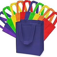 Zenpac Reusable Small Gift Bags with Handles - 12 Pack Assorted Colors 8x4x10 Totes for Parties, Birthdays, Events, Holidays