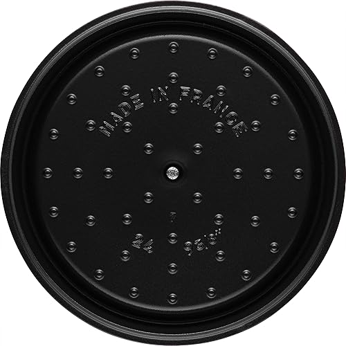 Vista 314 de STAUB Horno holandés de hierro fundido 4-qt Round Cocotte, fabricado en Francia, sirve 3-4, blanco