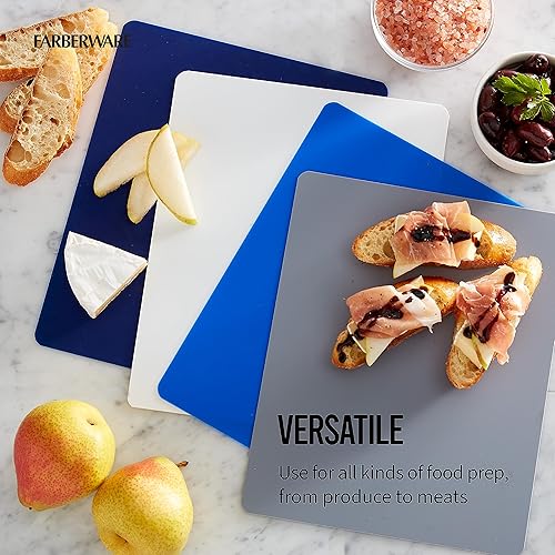 Vista 6 de Farberware Juego de alfombrillas de corte de cocina flexibles, fabricadas en los Estados Unidos, prevención de contaminación cruzada, 8 x 10
