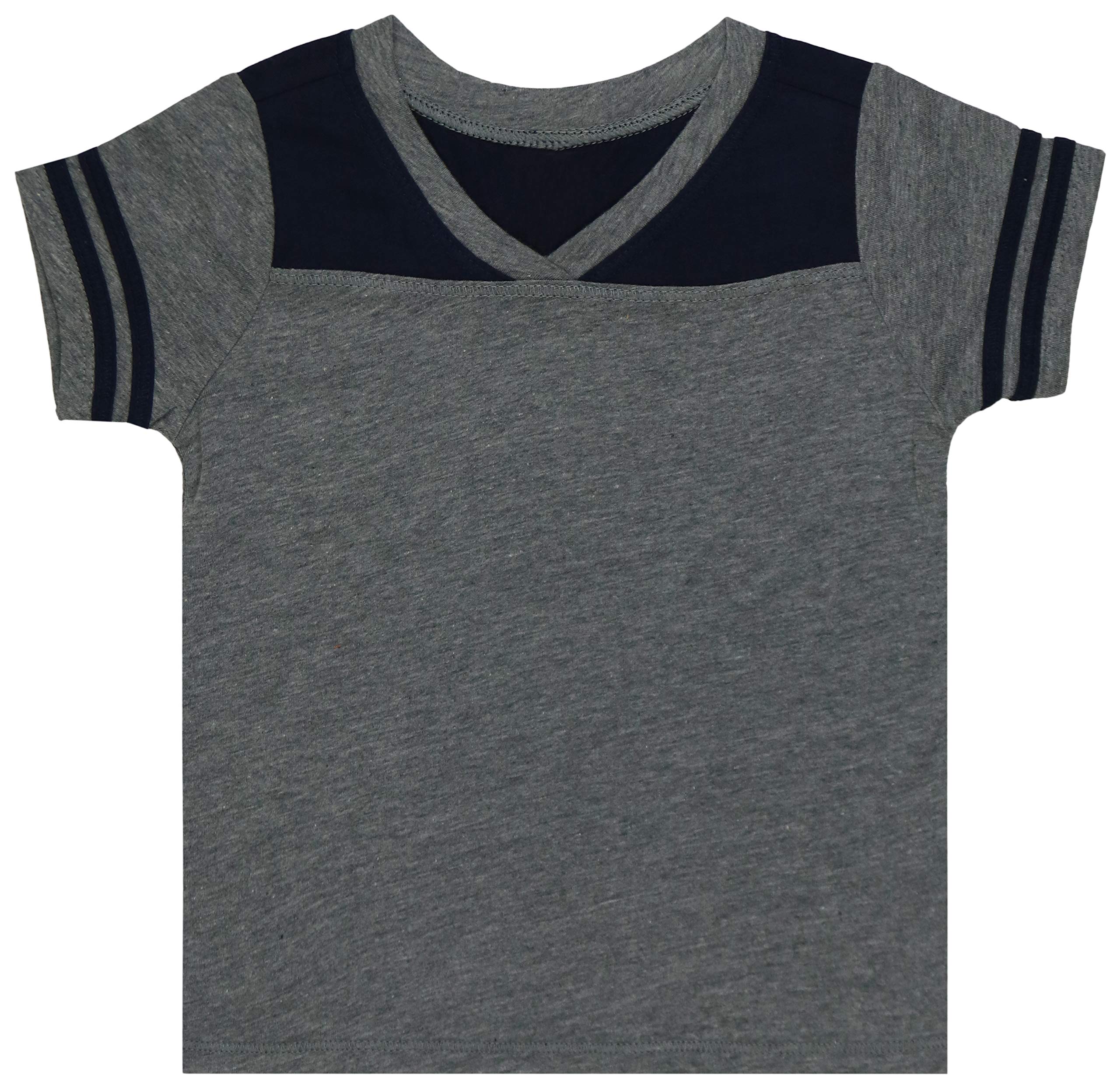 ToBeInStyle Kids Boys Girls Cotton Jersey Contrast Raglan V-Neck Tee T-Shirts