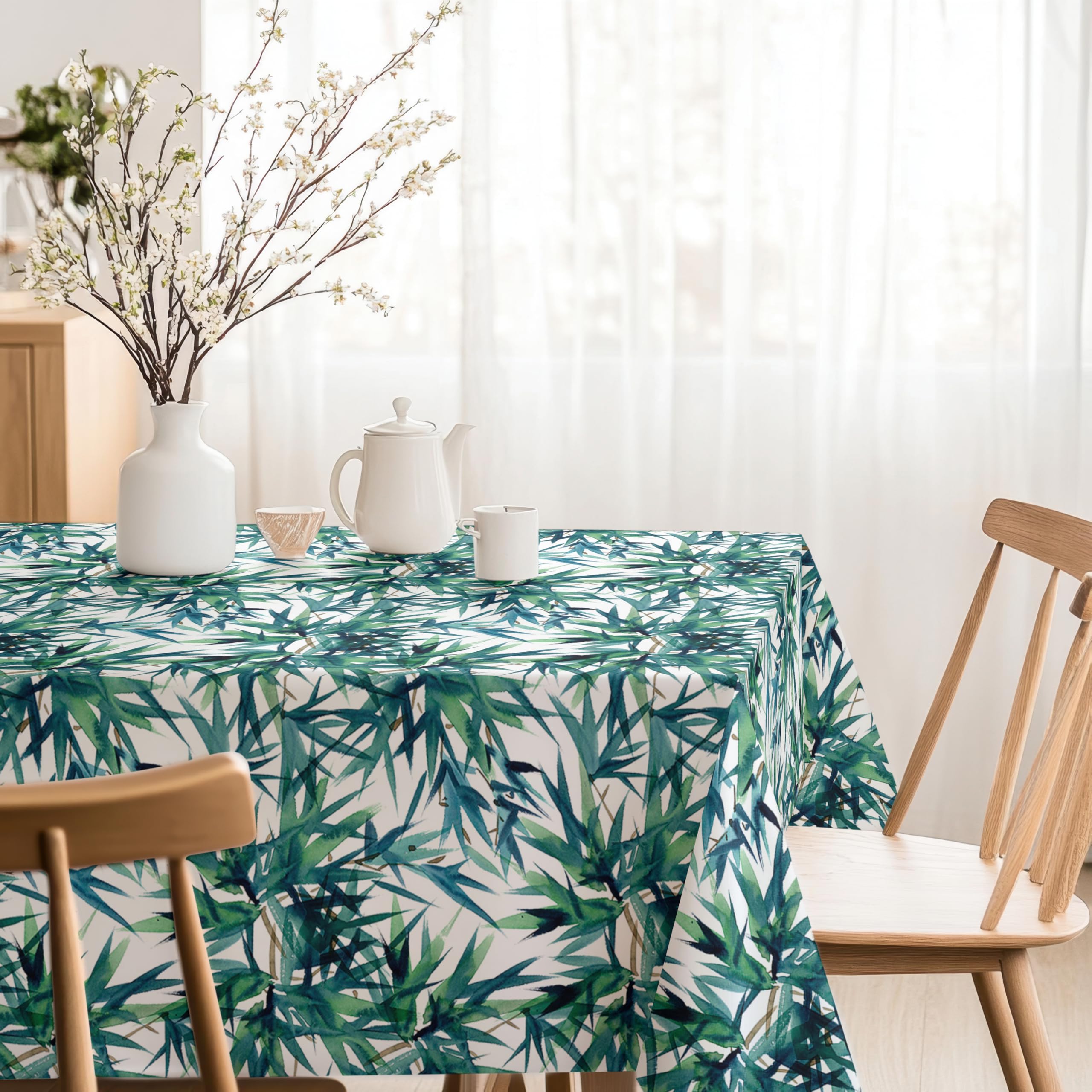 Martina Home Caserta Blue Round Resin Coated Tablecloth 140cm