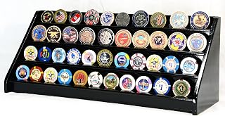 4 Rows 40 Challenge Coin Casino Chip Display Case Rack Holder Stand for Table Shelf Desk