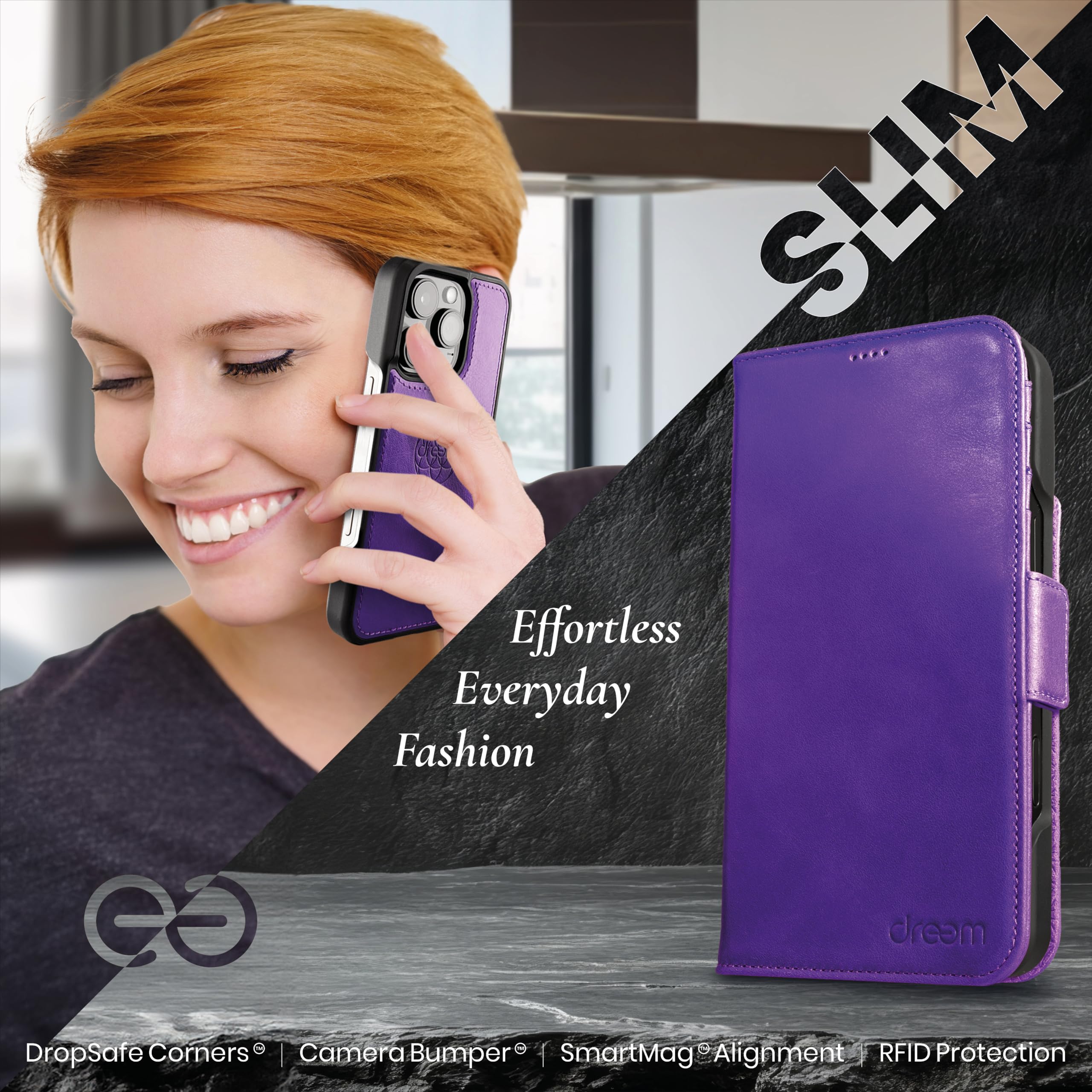 Dreem フィボナッチ（Fibonacci）2イン1 財布型ケース Apple iPhone 16 Pro Max用 - 高級ヴィーガンレザー製 マグネット着脱式 耐衝撃 携 Amazon.co.jp: Dreem フィボナッチ（Fibonacci）2イン1 財布型ケース