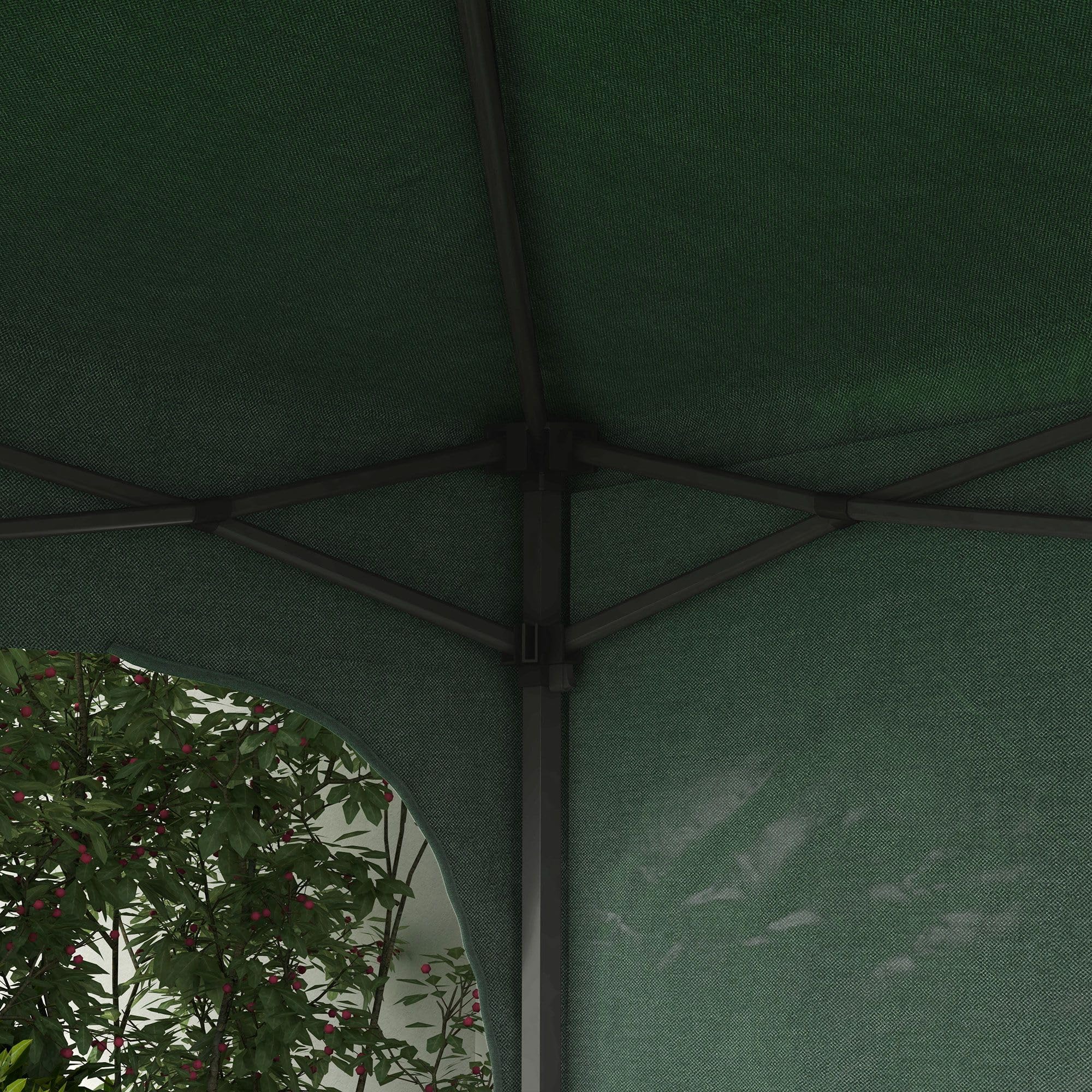 Outsunny Carpa Plegable 3x3 m Cenador de Jardín con Altura Ajustable 1 Pared Lateral Impermeable 4 Bolsas de Arena y Bolsa de Transporte Gazebo para Exterior Patio Fiestas Verde