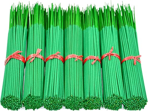 Miniatura 7 de 1000 varitas de incienso sin perfume (verde) de 11 pulgadas, 100% natural de joss y bambú de 11 pulgadas en blanco punk, para hacer incienso de
