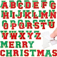 Vista 20 de WILLBOND 52 parches autoadhesivos de letras de felpilla de 2.2/2.8 pulgadas A-Z, calcomanías bordadas del alfabeto para ropa, bolsa, sombrero