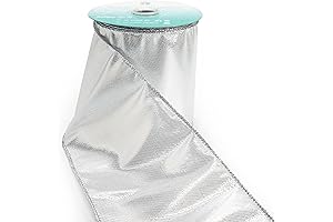 CT CRAFT LLC Silver Metallic Wired Ribbon for Christmas Decorations