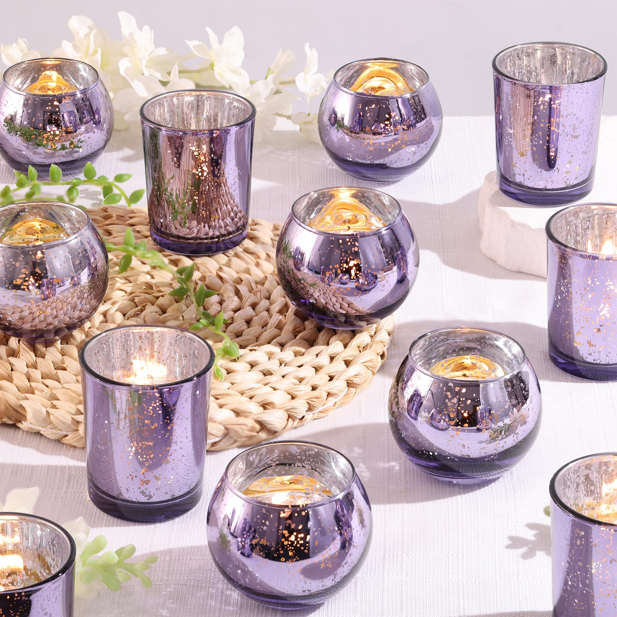 Amazon.com: DEVI 12 Pcs Assorsted Purple Votive Candle Holders for