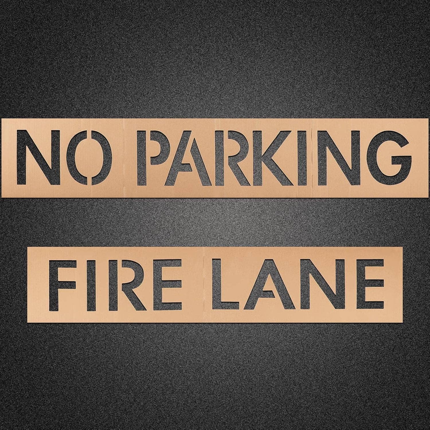 Tinlade 12 Inch Letter No Parking Fire Lane Stencils for Parking Lot Curbs Painting Template Cardboard Stencils Reusable Template for Traffic Curb Marking Pavement Sign