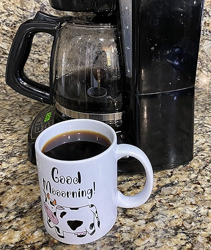 Miniatura 2 de Taza de café con diseño de vaca, taza de café divertida, de cerámica, para amantes de las vacas, 11 onzas