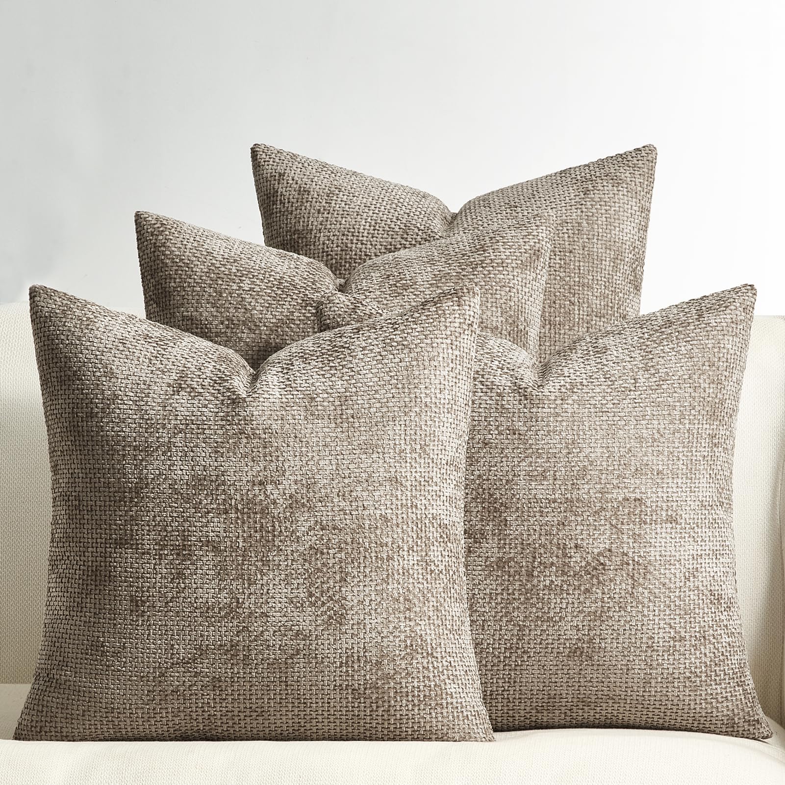 Topfinel Kissenbezug 4er Set Chenille Kissenbezüge für Wohnzimm Schlafzimmer Sofa