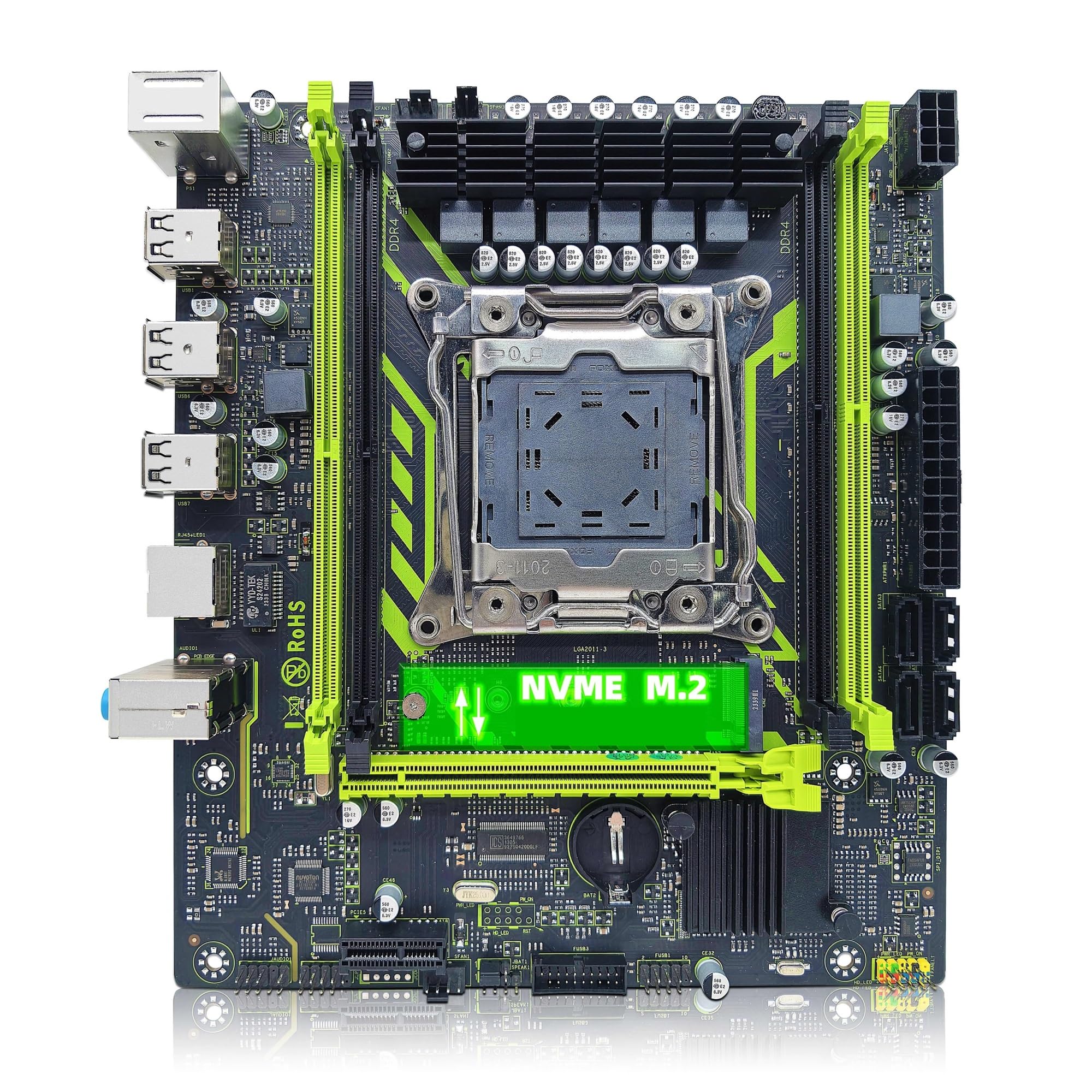 Kit de Placa Base X99-8D4 con procesador LGA2011-3 Xeon E5 2650 V4, DDR4, 16 GB (1 x 16 GB), 2133 MHz, Memoria NVME M.2 SATA(Motherboards)