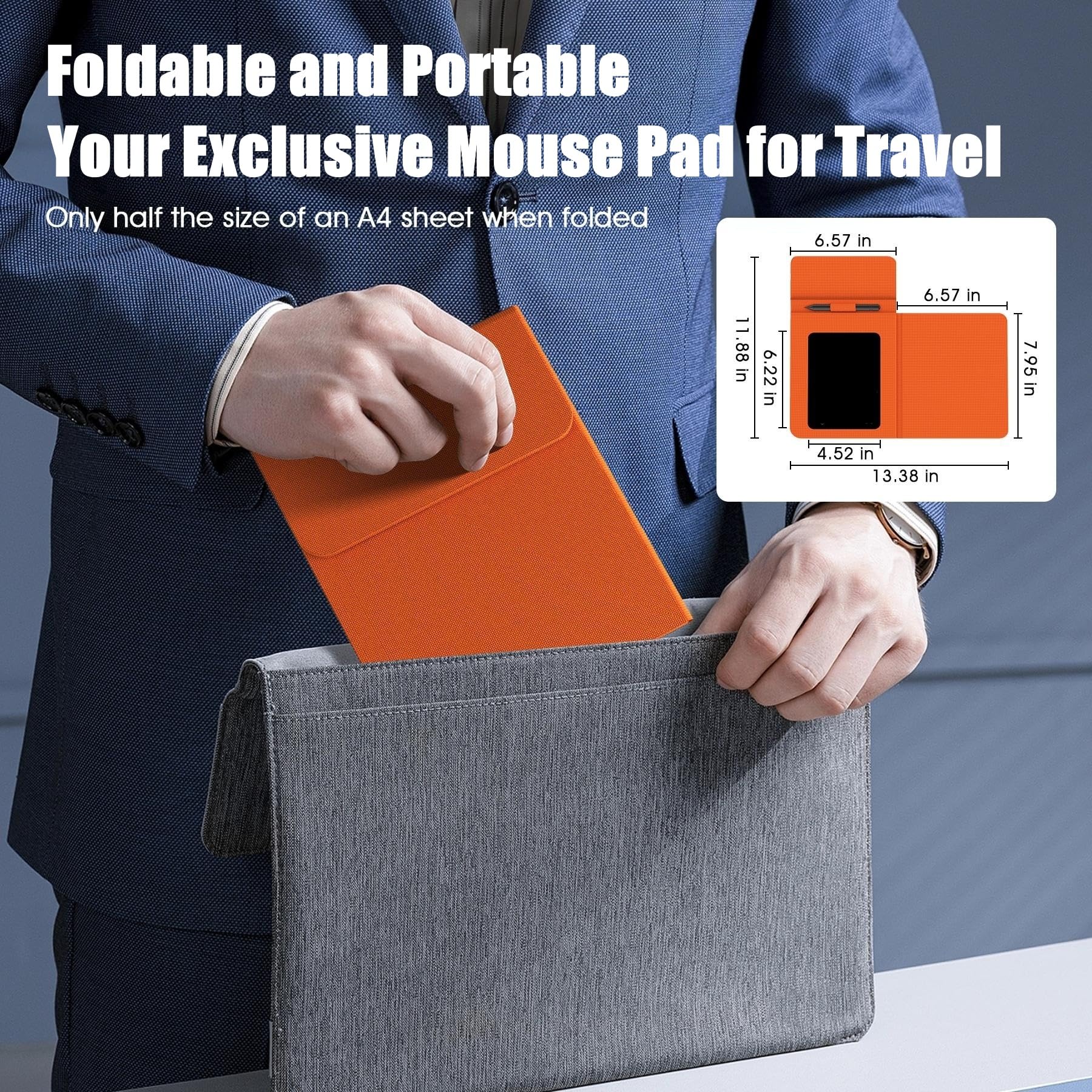 Tappetino per mouse con ricarica wireless con tablet LCD, superficie pieghevole in pelle antiscivolo, caricabatterie rapido magnetico da 15 W per iPhone/Apple Watch/Samsung Galaxy Watch/S più