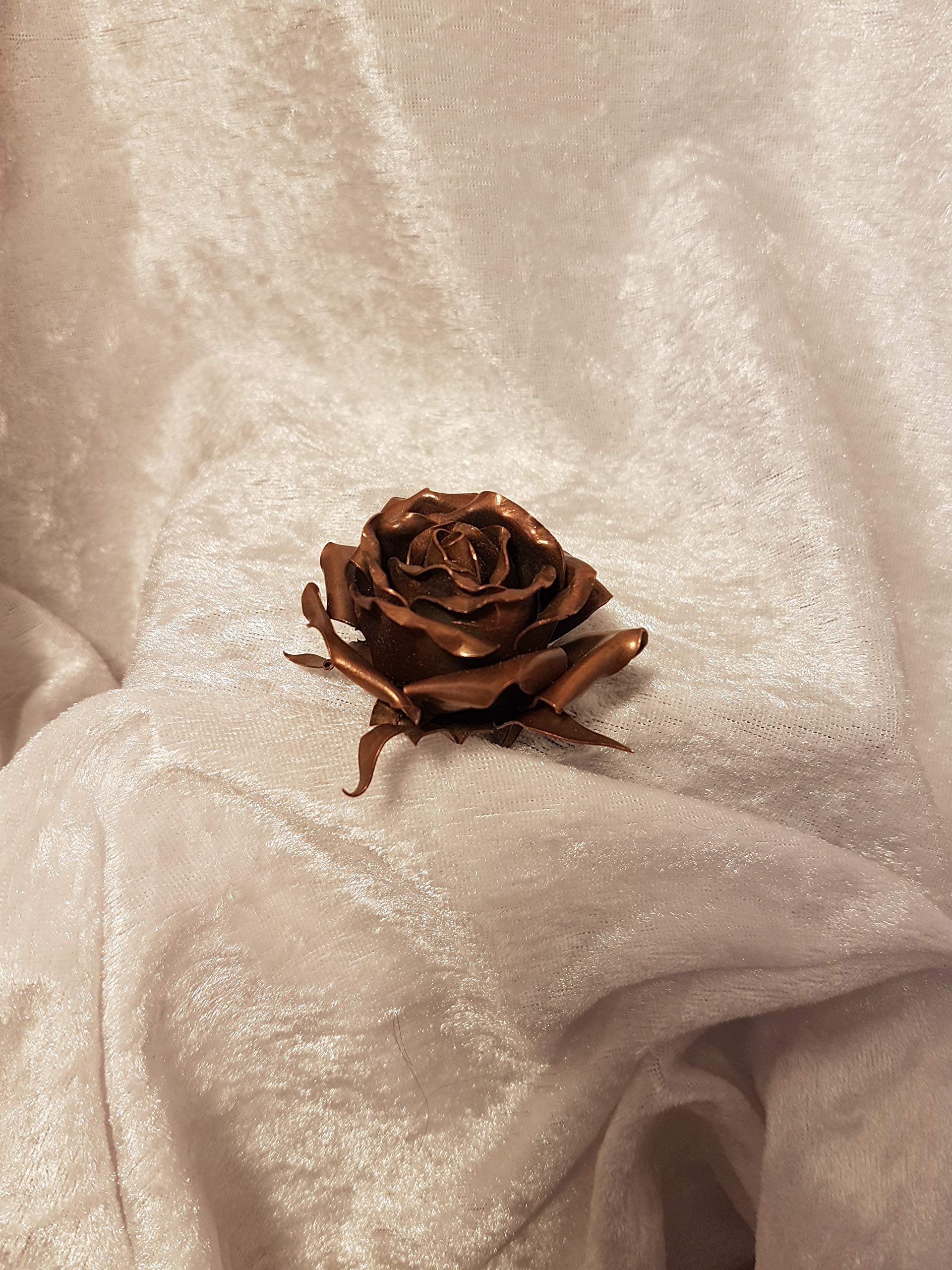 Rose aus Kupfer, Kupferrose ohne Stiel, Kunsthandwerk