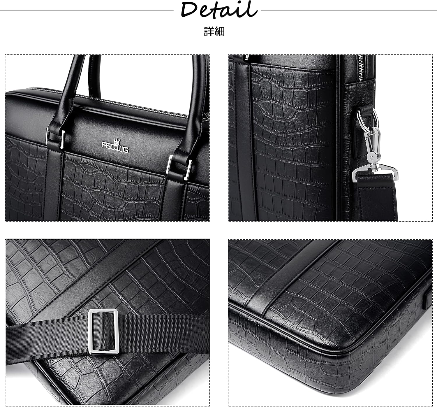 FSD.WG Briefcase Shoulder Laptop Business Slim Bags for Men Black