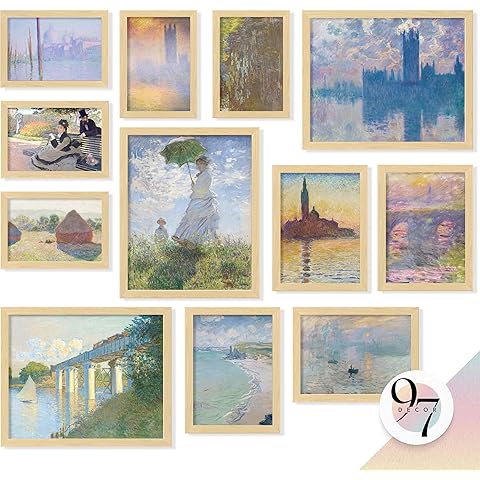97 Decor Claude Monet Wall Art - Vintage Monet Poster For Room Aesthetic, Floral Impressionist Wall Art, Eclectic Famous Fine Art Prints For Home Bedroom (Unframed)