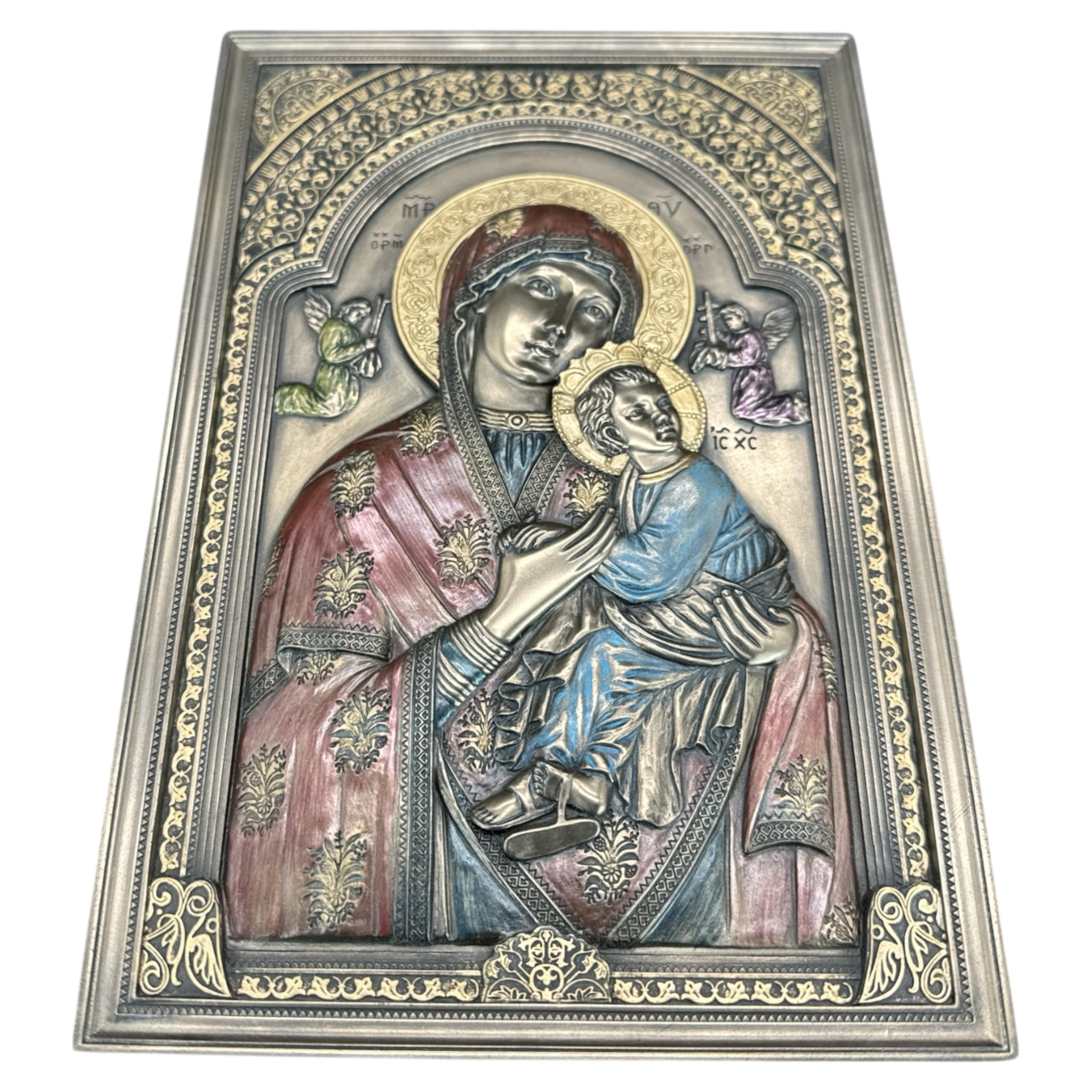 57 SPECIAL REPLICAS Rzeźba dekoracyjna figura BILDIKONE Matka Boża Maria z Jezusem, figurka jako prezent do salonu, dekoracja