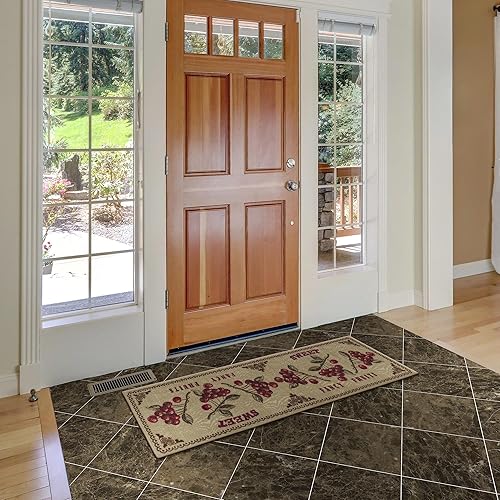 Miniatura 6 de Ottomanson Siesta Collection - Tapete de camino para cocina con diseño de frutas, 20 x 59 pulgadas, beige