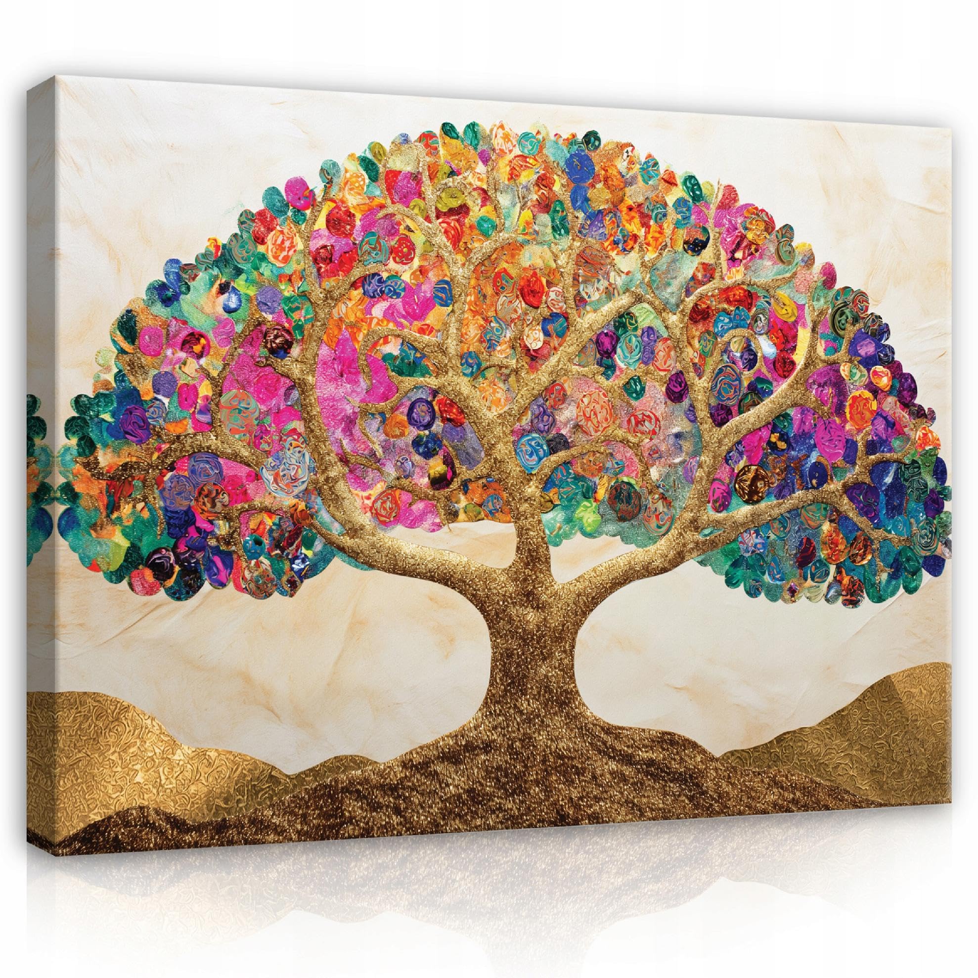 WallArena - Leinwand Bilder Baum Klimt - 40x30 cm Leinwandbilder - Bild auf leinwand - Wandbild XXL groß Wandbilder für Wohnzimmer Schlafzimmer Wohnzimmerbilder Modern kunstdruck - Abstrakt