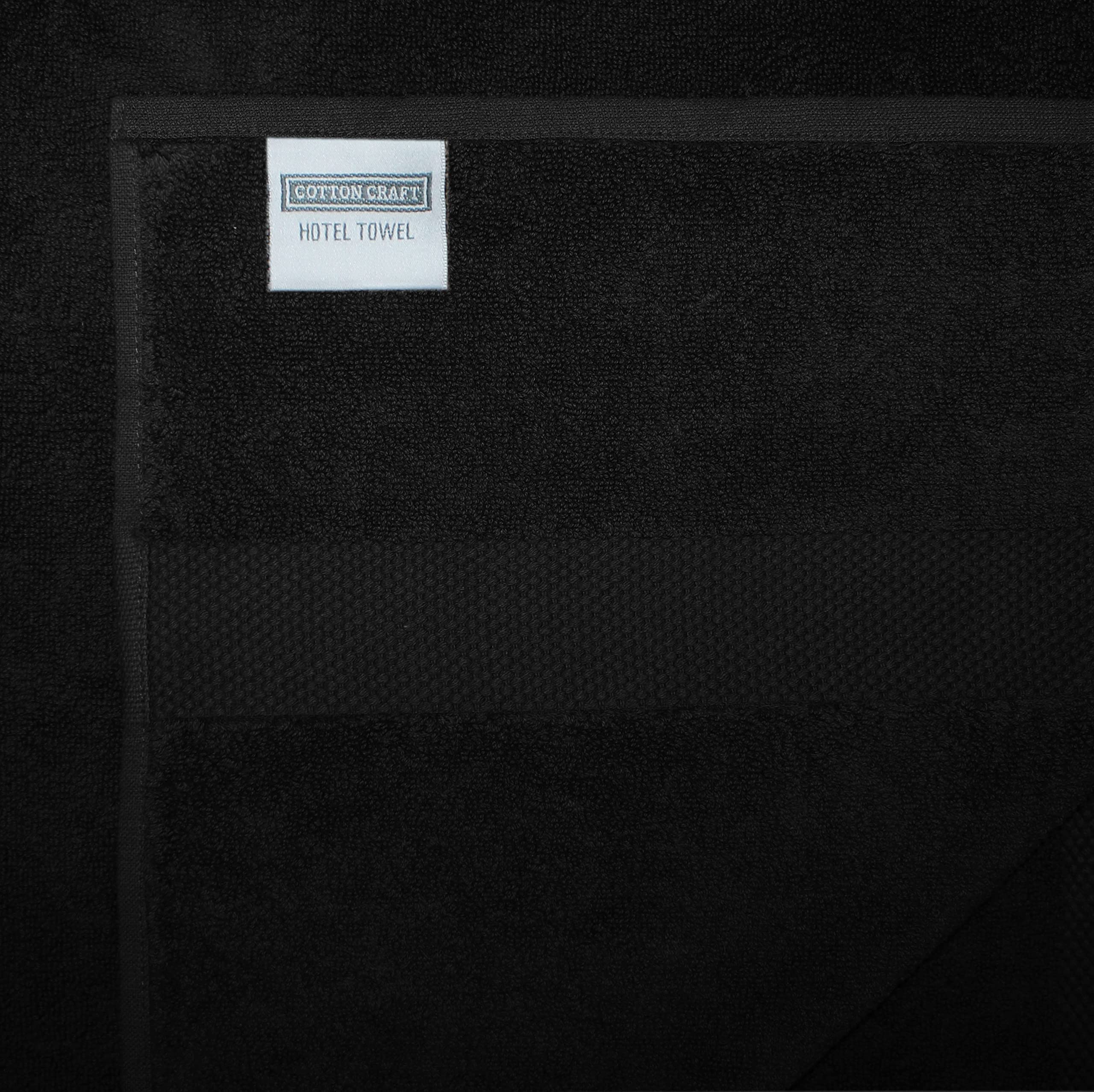 COTTON CRAFT Luxus-Badetuch in Übergröße, Schwarz, 100% ringgesponnene Baumwolle, 40 x 80 cm, 700 g, 2-lagige Konstruktion, sehr saugfähig, pflegeleicht, maschinenwaschbar